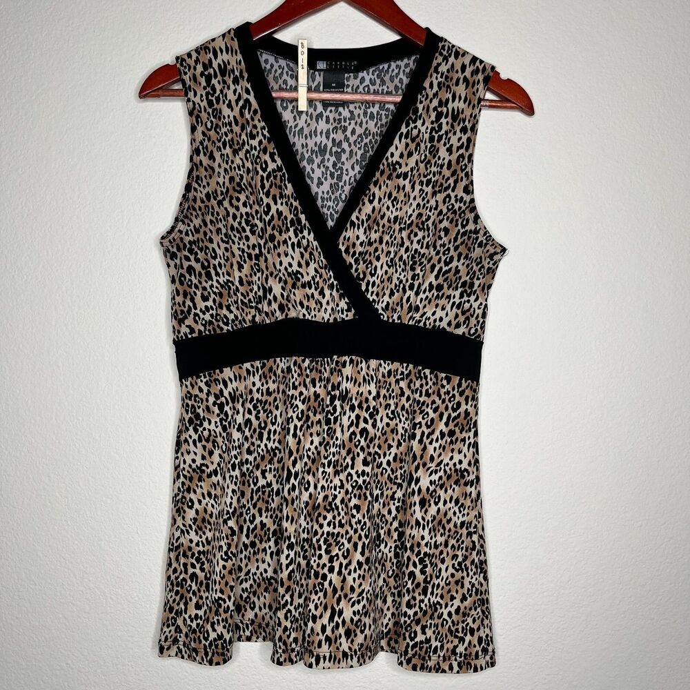 Carole Little Y2K Babydoll Leopard Top M